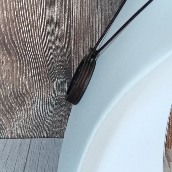 "Bodky" Industrial Indigo "Modrotlač" Necklace - Wood & Chrome Accent. - Picture 3 of 6